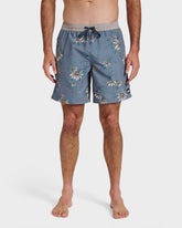 Everyday Coastal Flora 17" Swim Trunks - China Blue