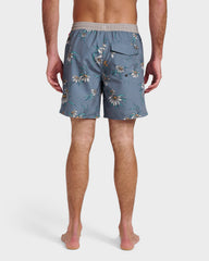 Everyday Coastal Flora 17" Swim Trunks - China Blue