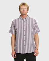 Oxford Stripe Classic Short Sleeve Shirt - Sunset Purple