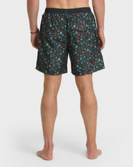 Everyday Ditsy Floral Swim Trunks - Black