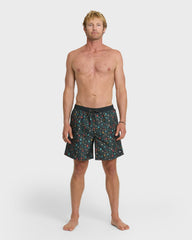 Everyday Ditsy Floral Swim Trunks - Black