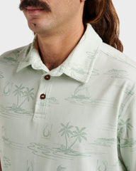 Waterman Island Daze Polo T-Shirt - Smoke Heahter