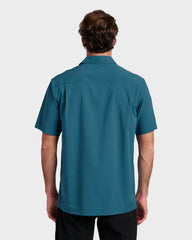 Chaser Short Sleeve Woven Shirt - Real Teal