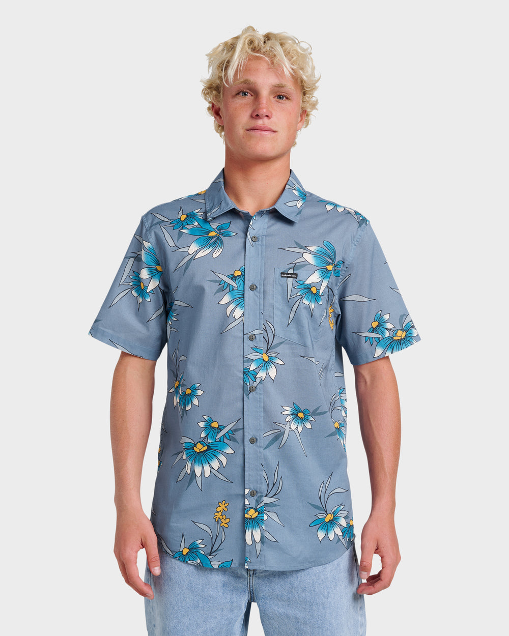 Costal Flora Classic Short Sleeve Shirt - Coronet Blue
