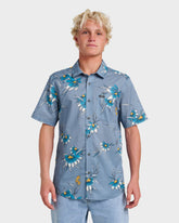 Costal Flora Classic Short Sleeve Shirt - Coronet Blue
