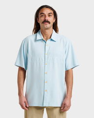 Waterman Tahiti Palms Premium Anti-Wrinkle Shirt - Sterling Blue