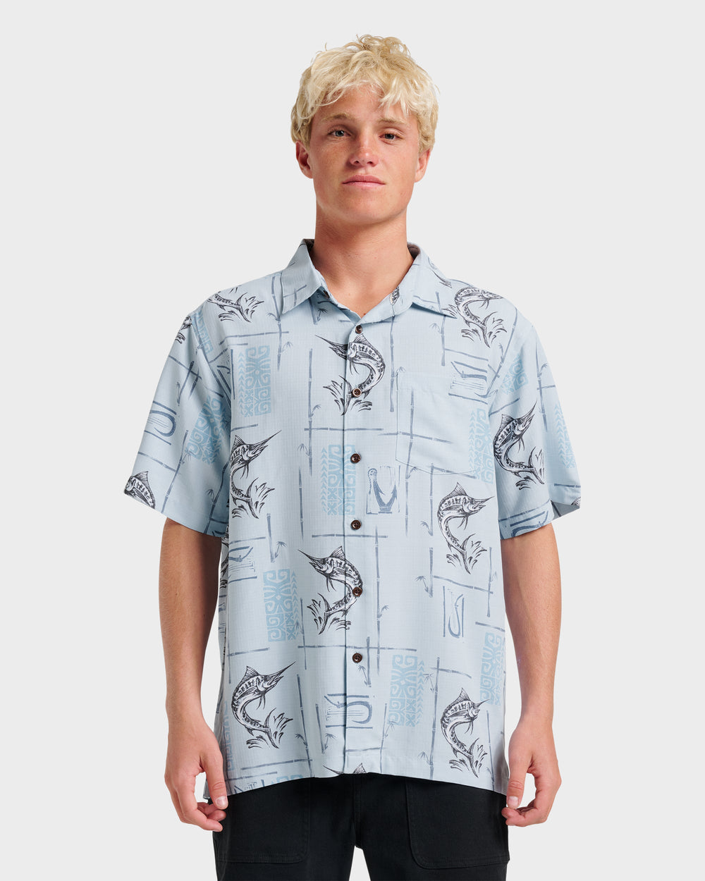 Waterman Big Day Short Sleeve Shirt - Ashley Blue