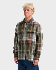 Campo Zip Flannel Shirt - Grape Leaf