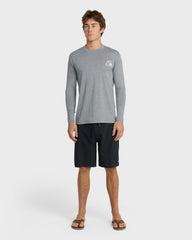 DNA Logo Surf Long Sleeve Surf Tee - Smoked Gray Heather