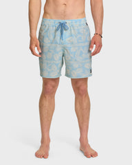 Waterman Fern Garden 17" Swim Trunks - Beach Blue