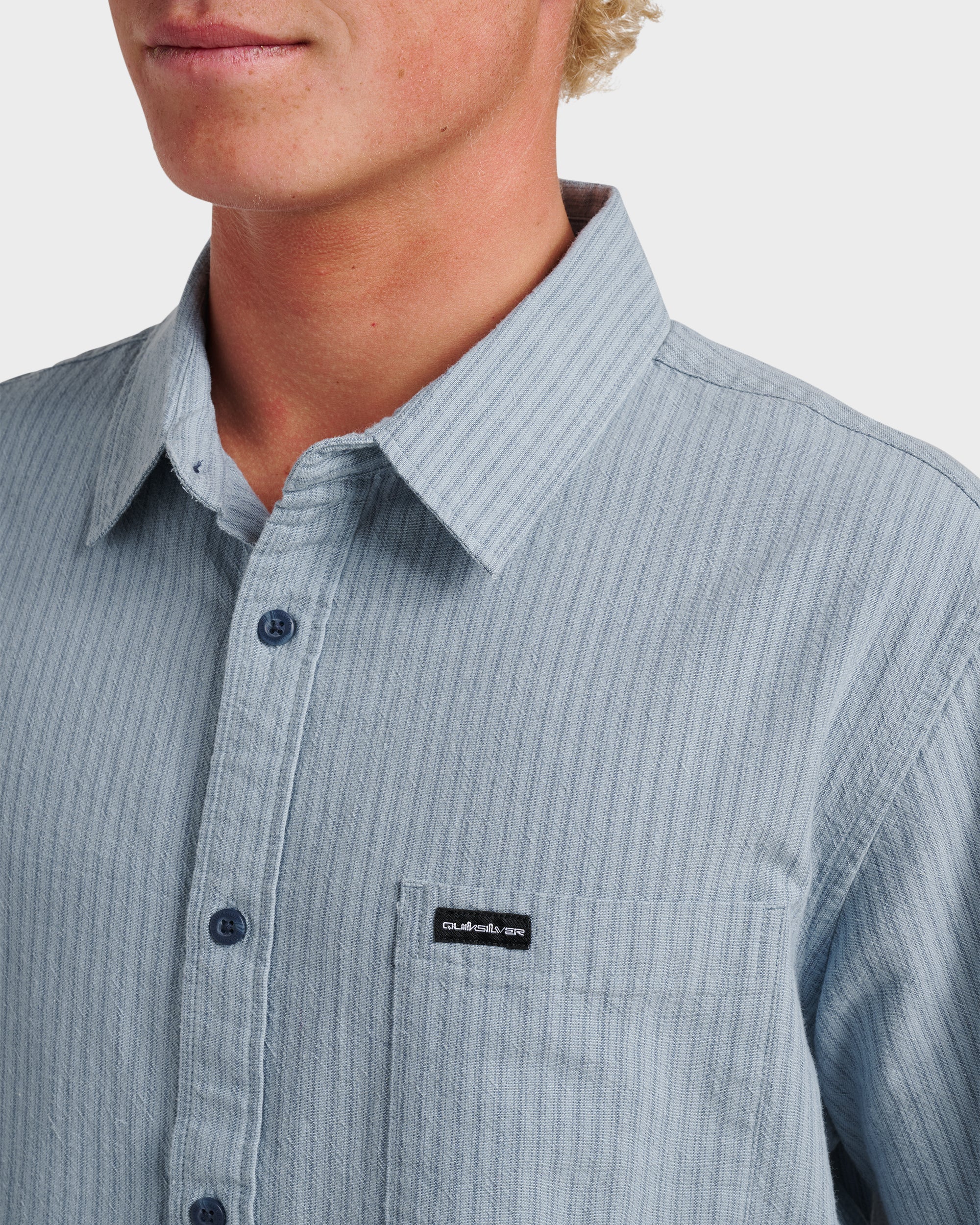 Oxford Stripe Classic Short Sleeve Shirt - Ashley Blue