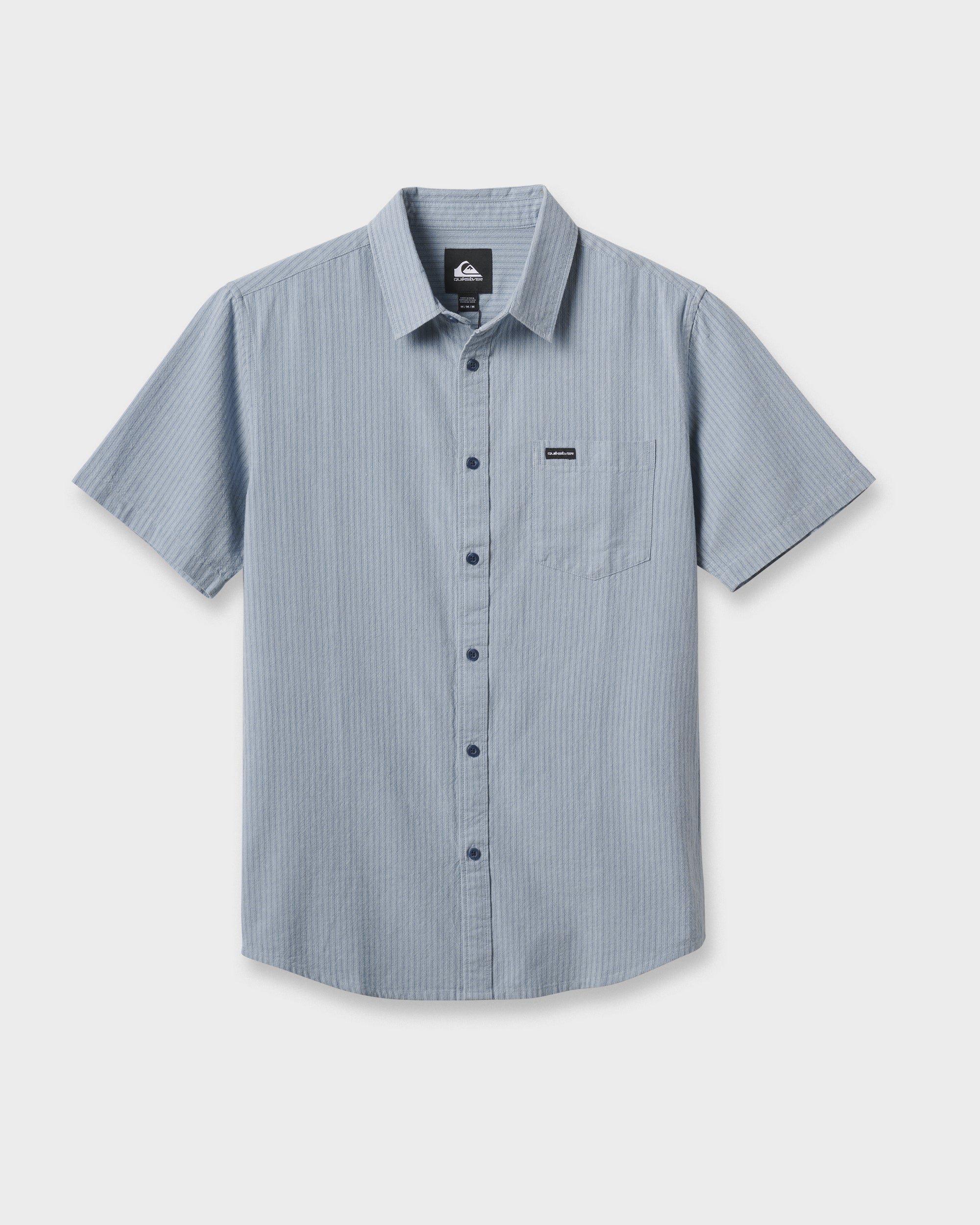 Oxford Stripe Classic Short Sleeve Shirt - Ashley Blue