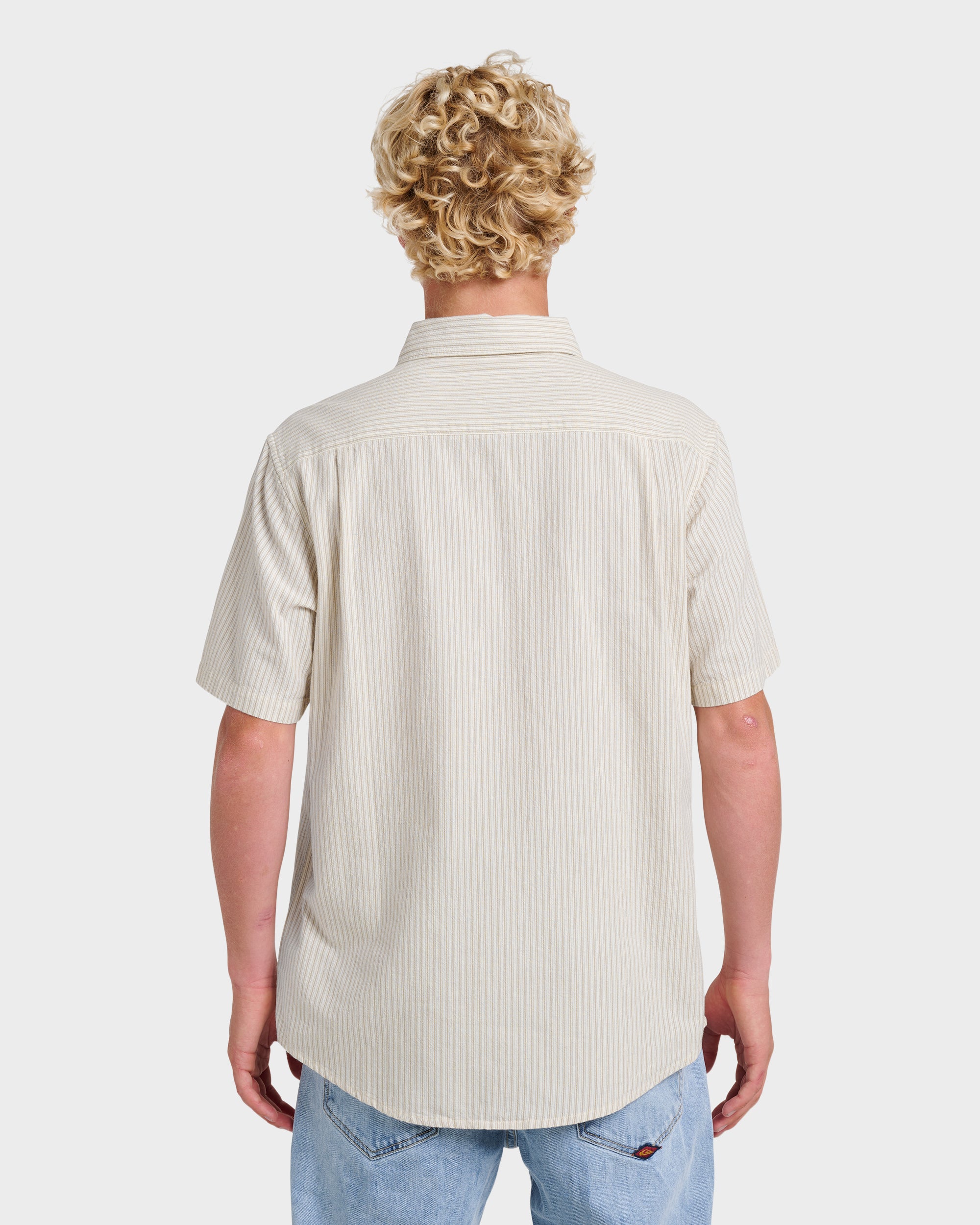 Oxford Stripe Classic Short Sleeve Shirt - Moonstruck