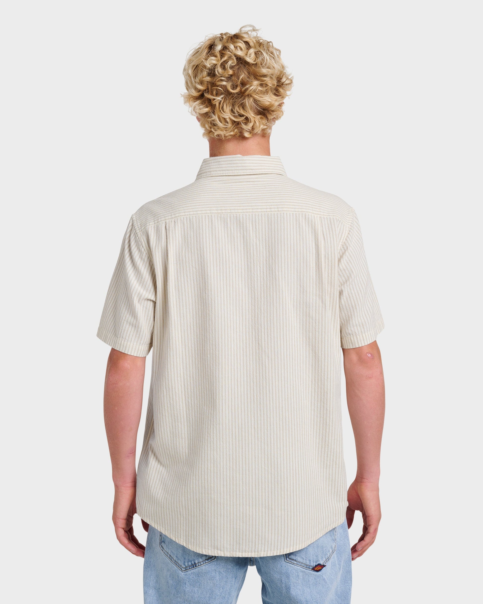 Oxford Stripe Classic Short Sleeve Shirt - Moonstruck