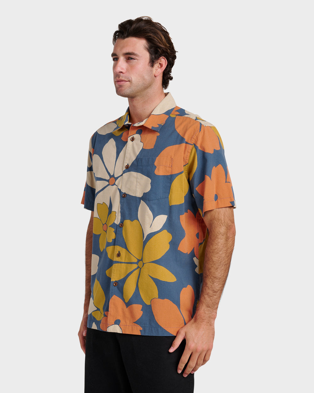 Waterman Flower Power Shirt - Sargasso Sea