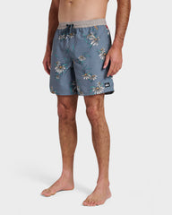 Everyday Coastal Flora 17" Swim Trunks - China Blue
