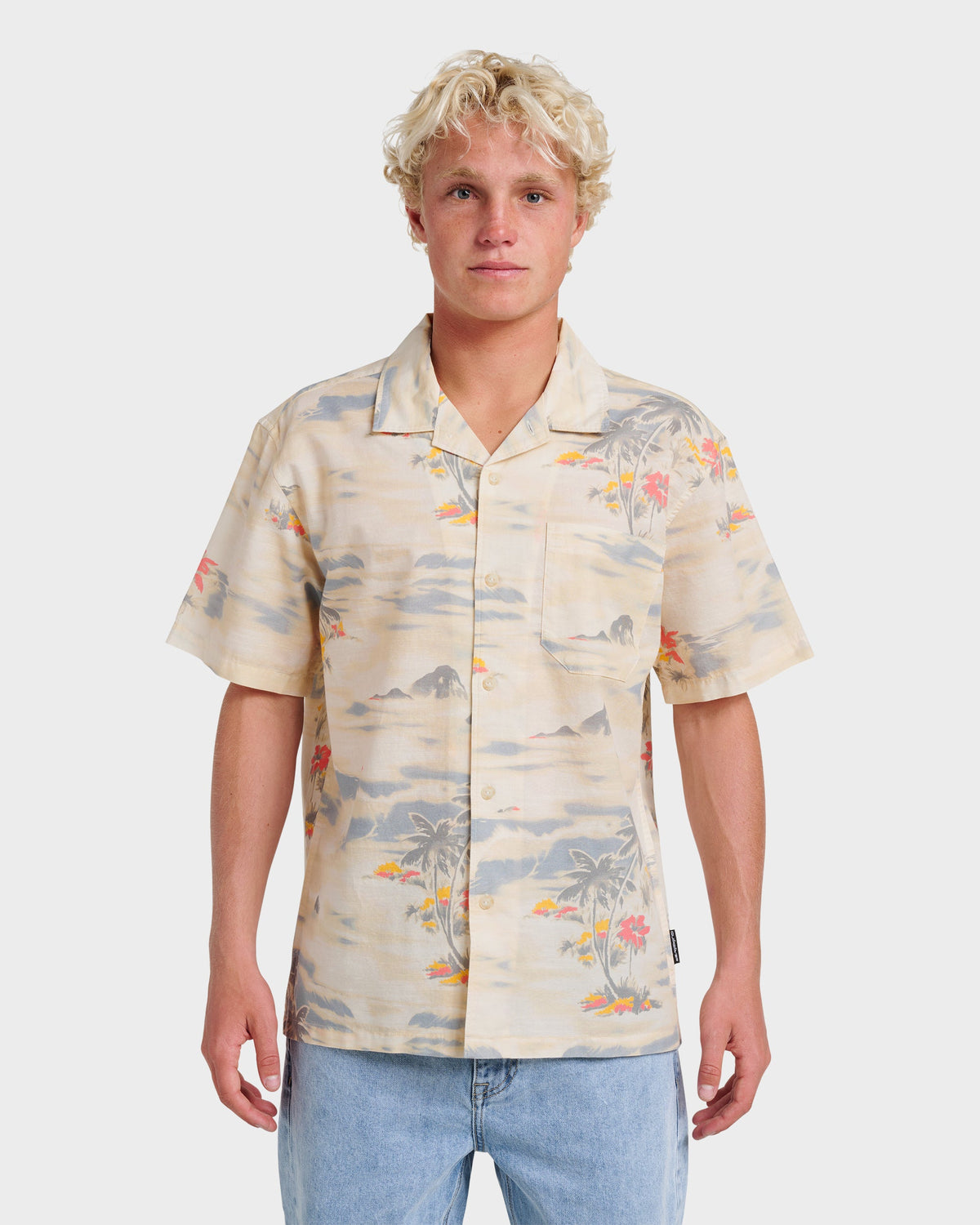 Tropical Surf Casual Short Sleeve Shirt - Birch