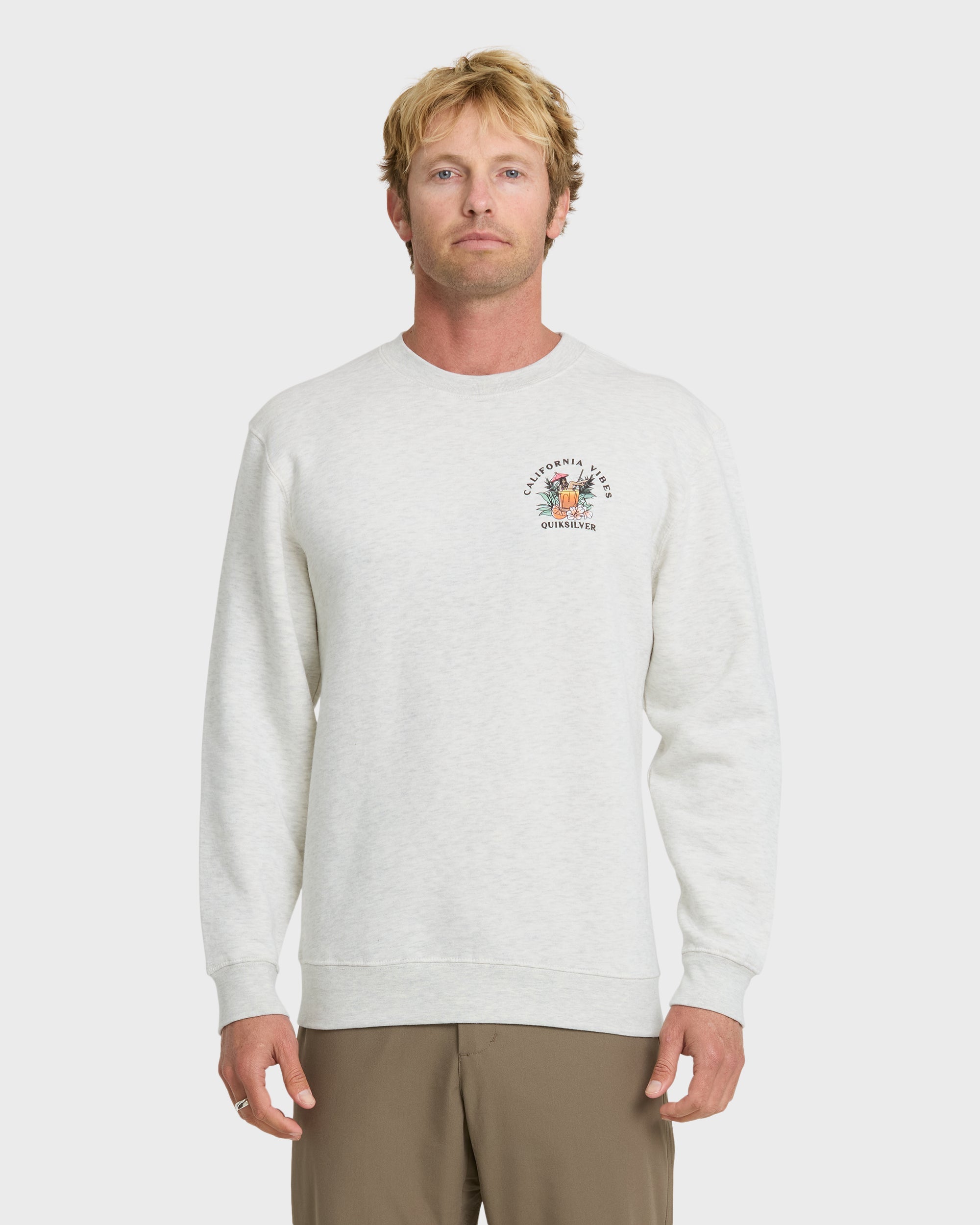 California Vibes Crew Fleece Sweatshirt - Oatmeal Hth