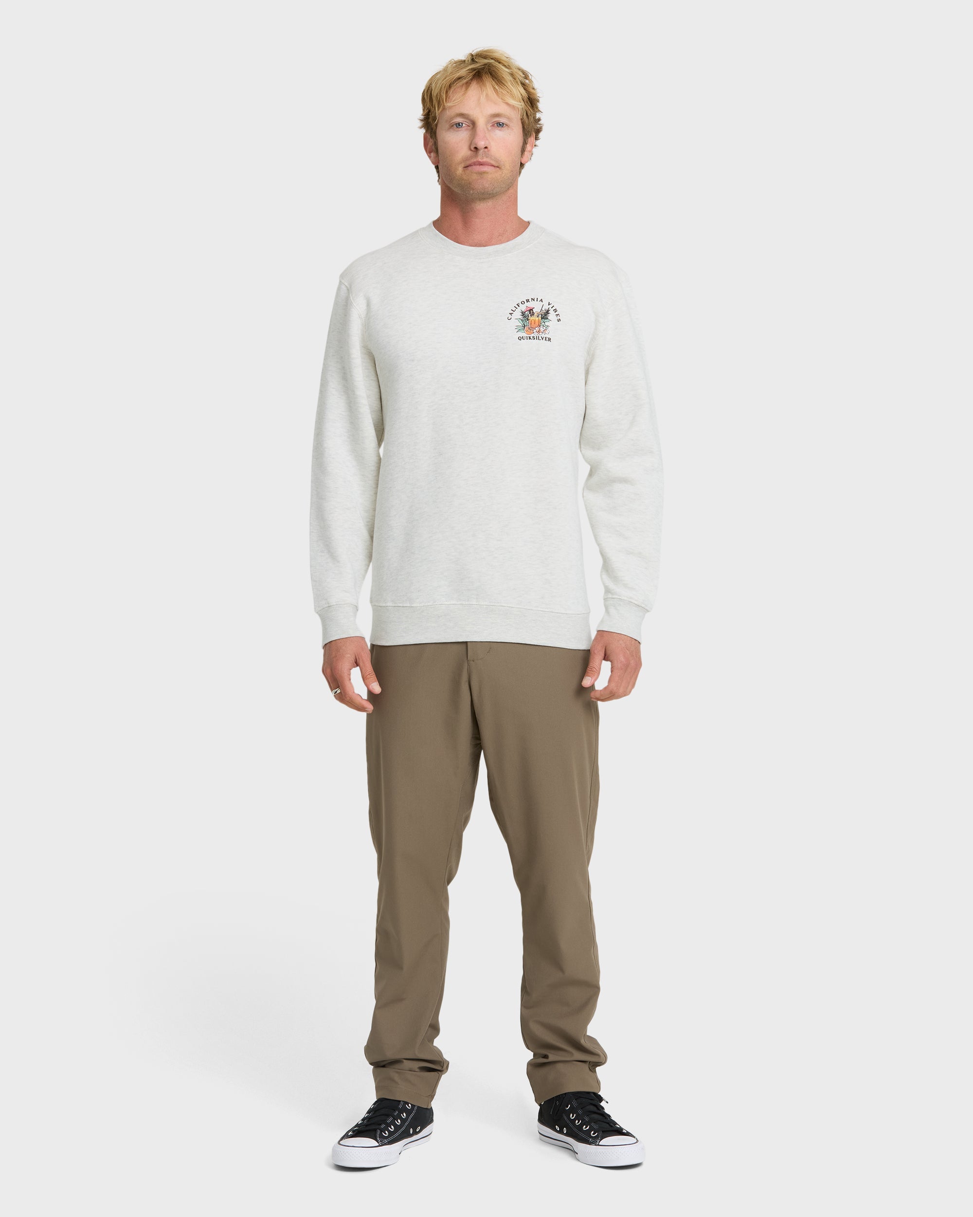 California Vibes Crew Fleece Sweatshirt - Oatmeal Hth