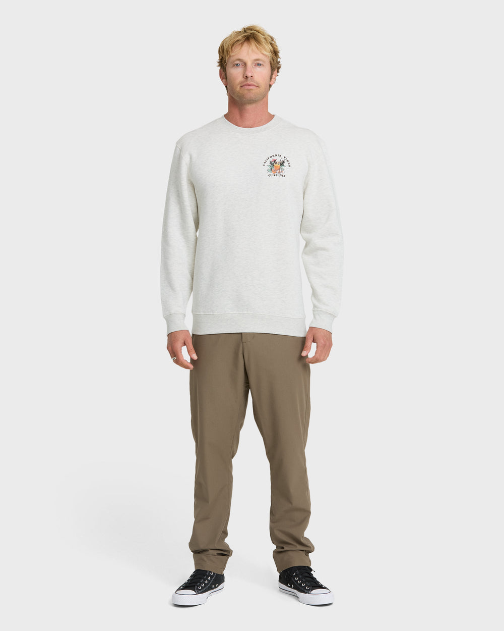 California Vibes Crew Fleece Sweatshirt - Oatmeal Hth
