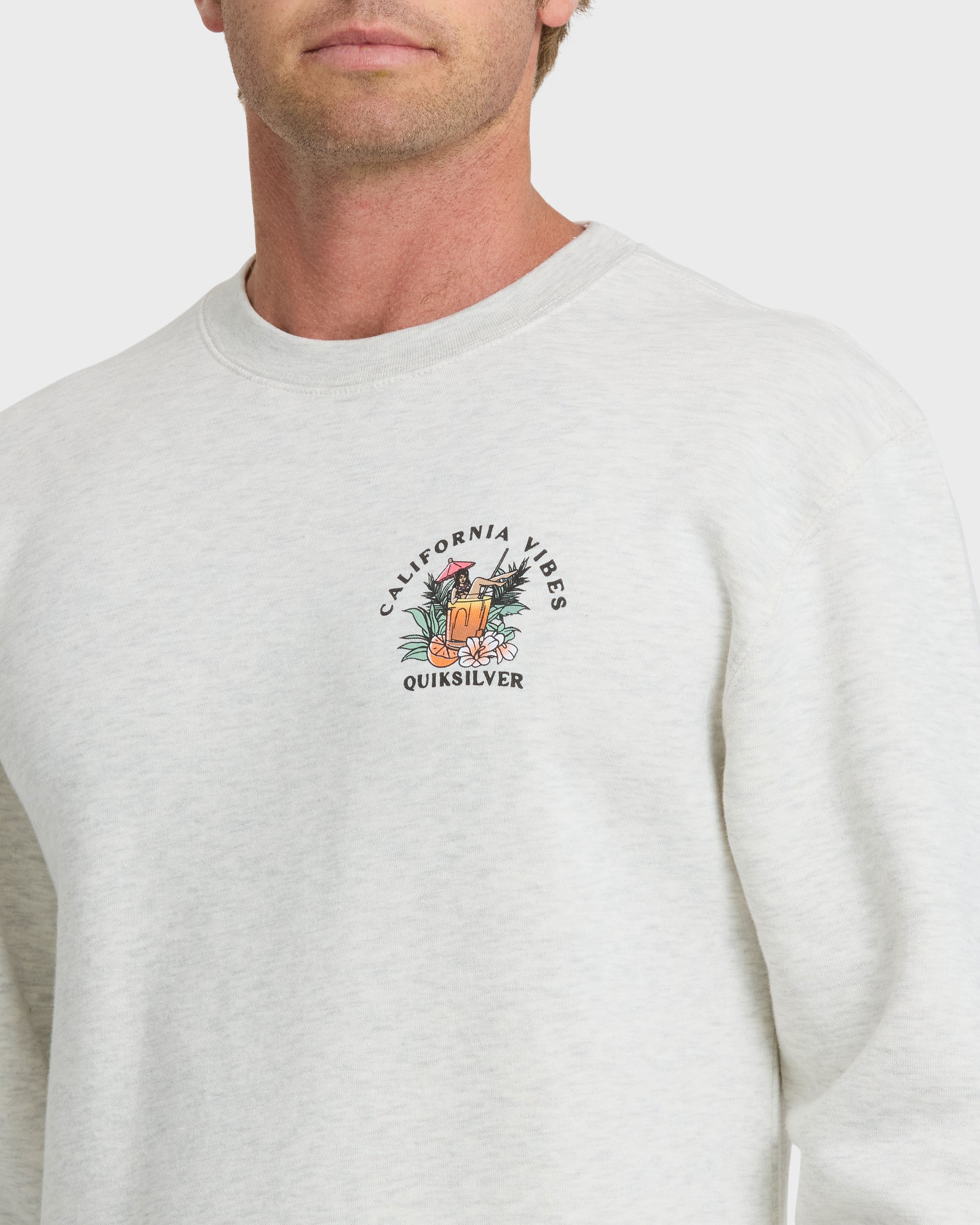 California Vibes Crew Fleece Sweatshirt - Oatmeal Hth