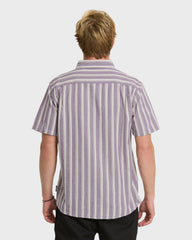 Oxford Stripe Classic Short Sleeve Shirt - Sunset Purple