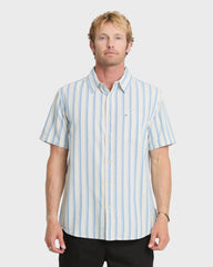 Oxford Stripe Classic Short Sleeve Shirt - Niagara