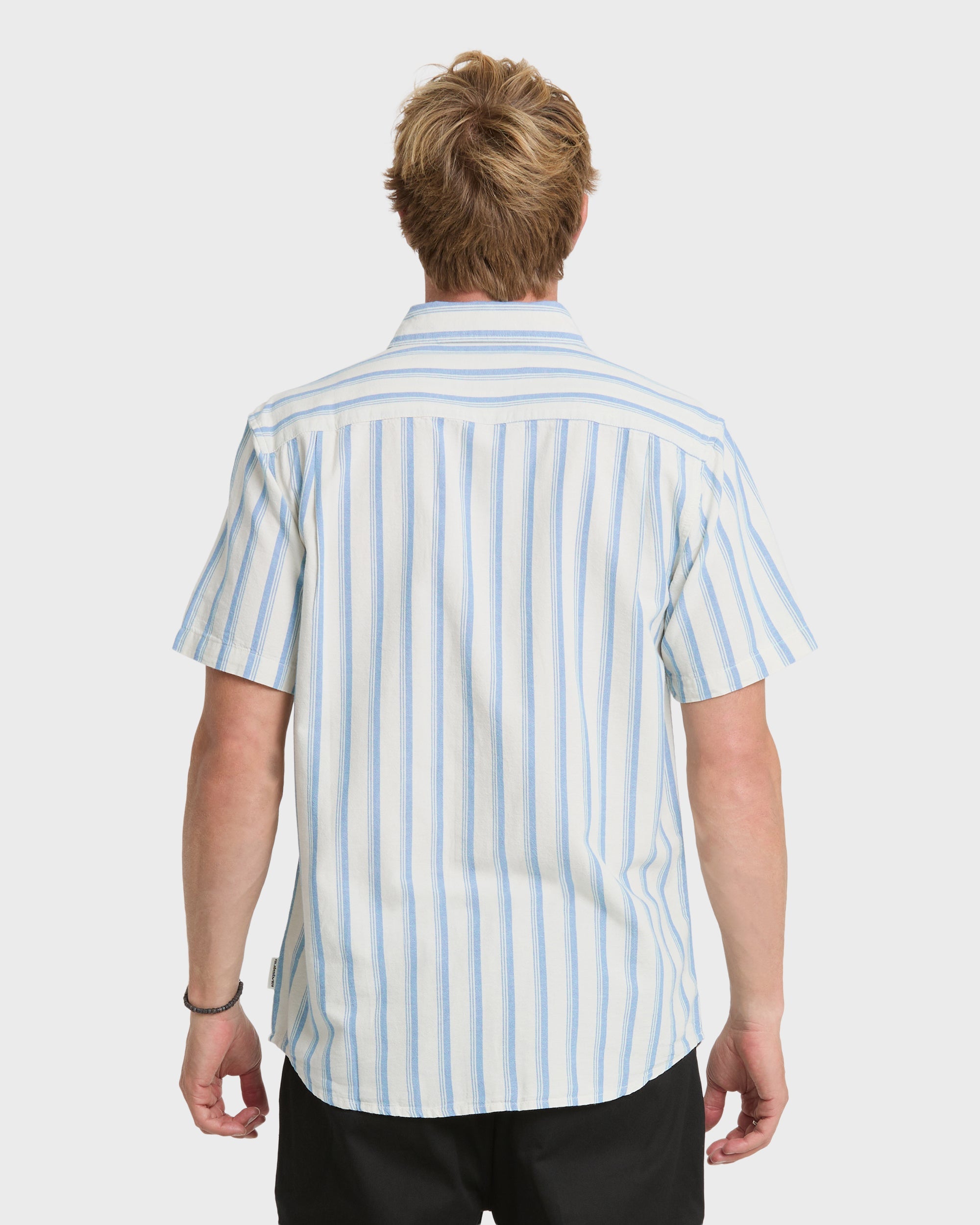 Oxford Stripe Classic Short Sleeve Shirt - Niagara