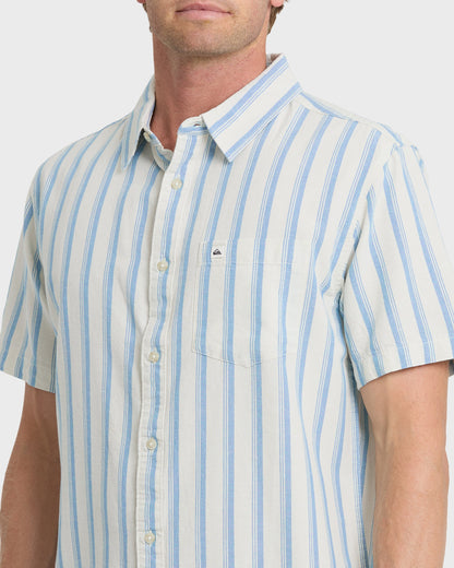 Oxford Stripe Classic Short Sleeve Shirt - Niagara