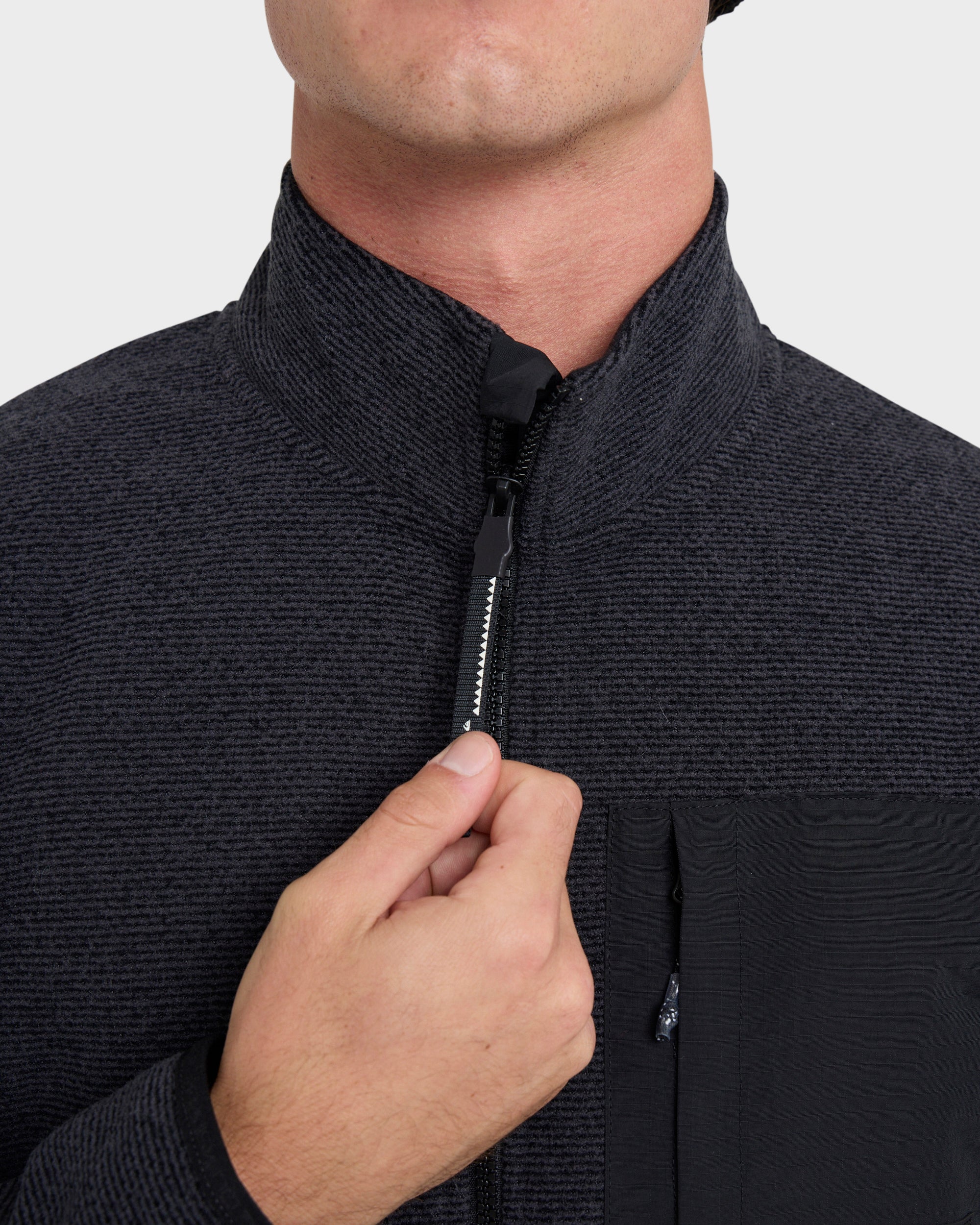 Aker Full Zip Technical Fleece - Black