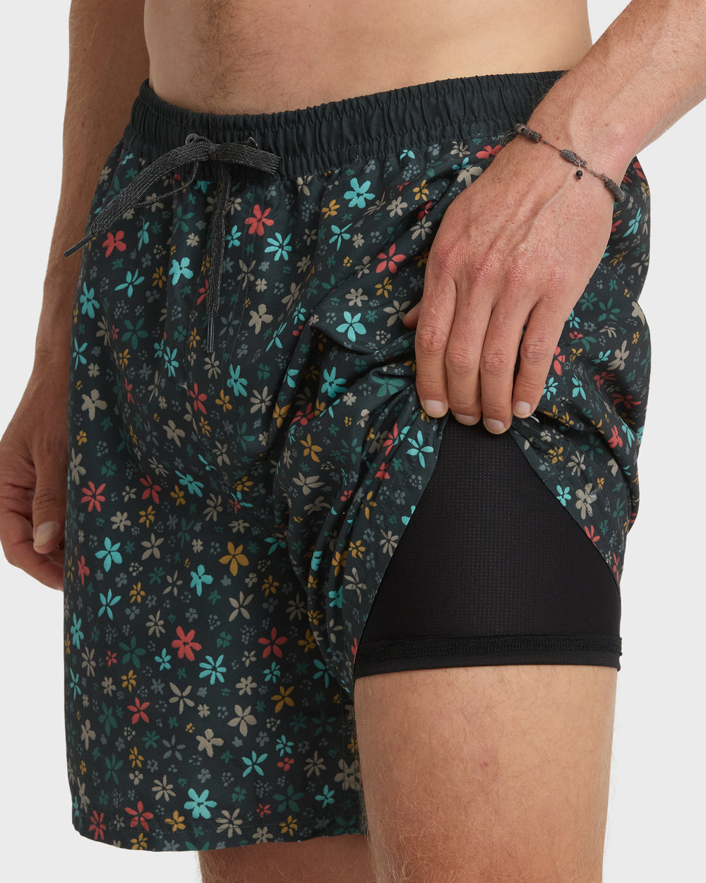 Everyday Ditsy Floral Swim Trunks - Black