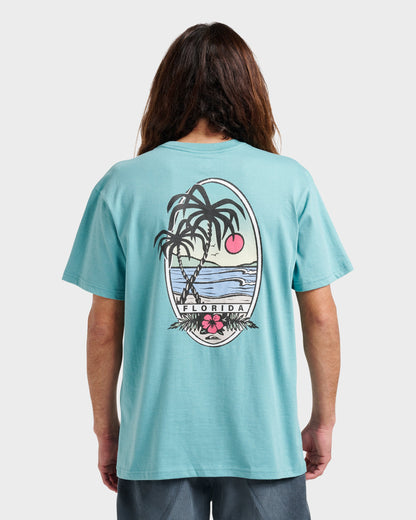 Fl Florida Lookout Point Classic T-shirt - Dusty Turquoise Heather