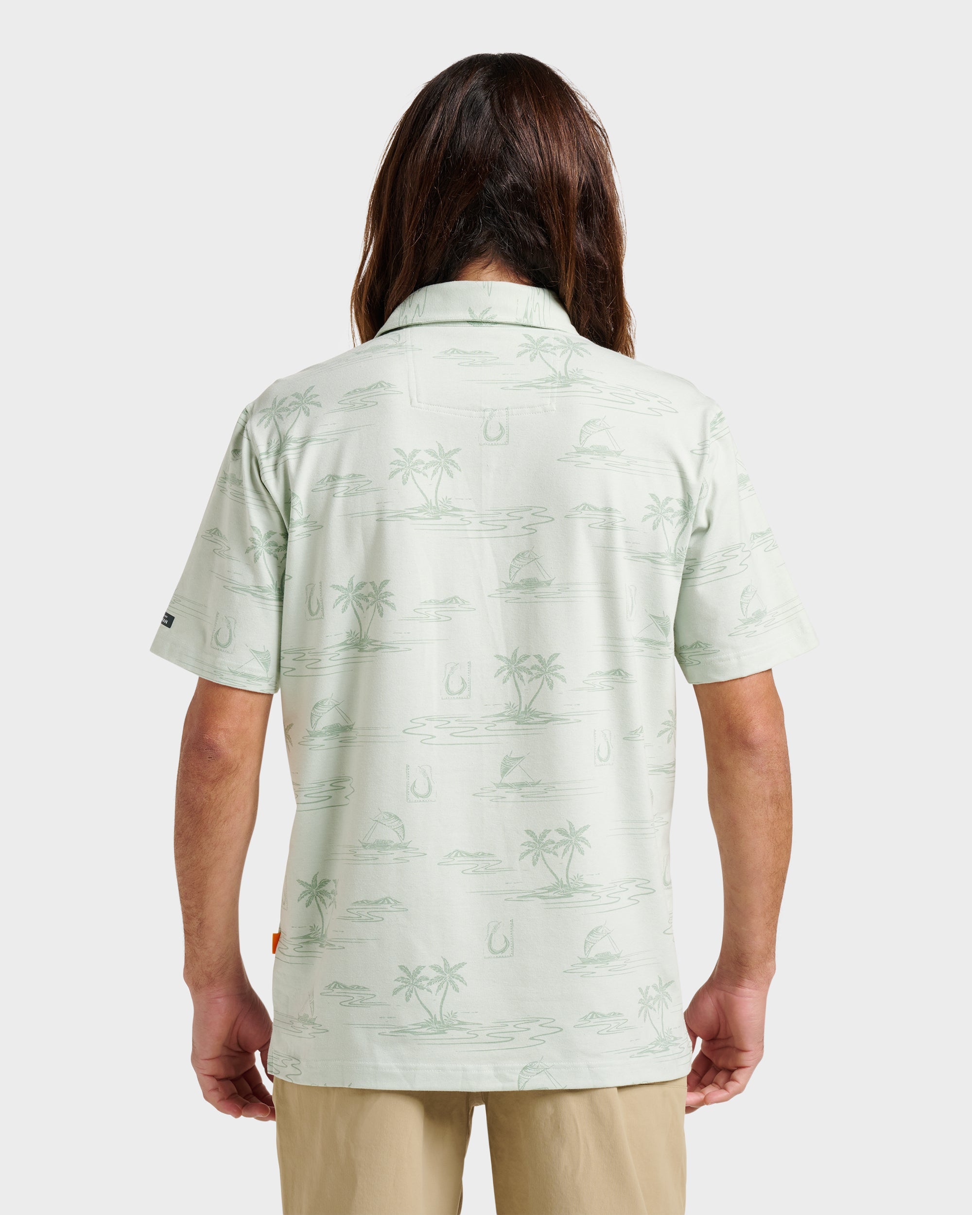 Waterman Island Daze Polo T-Shirt - Smoke Heahter