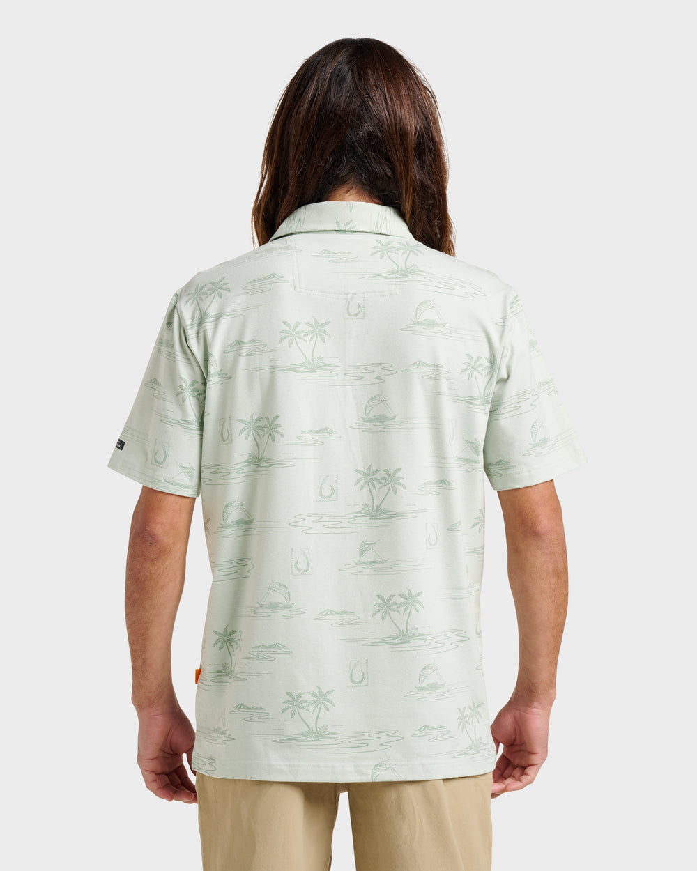 Waterman Island Daze Polo T-Shirt - Smoke Heahter