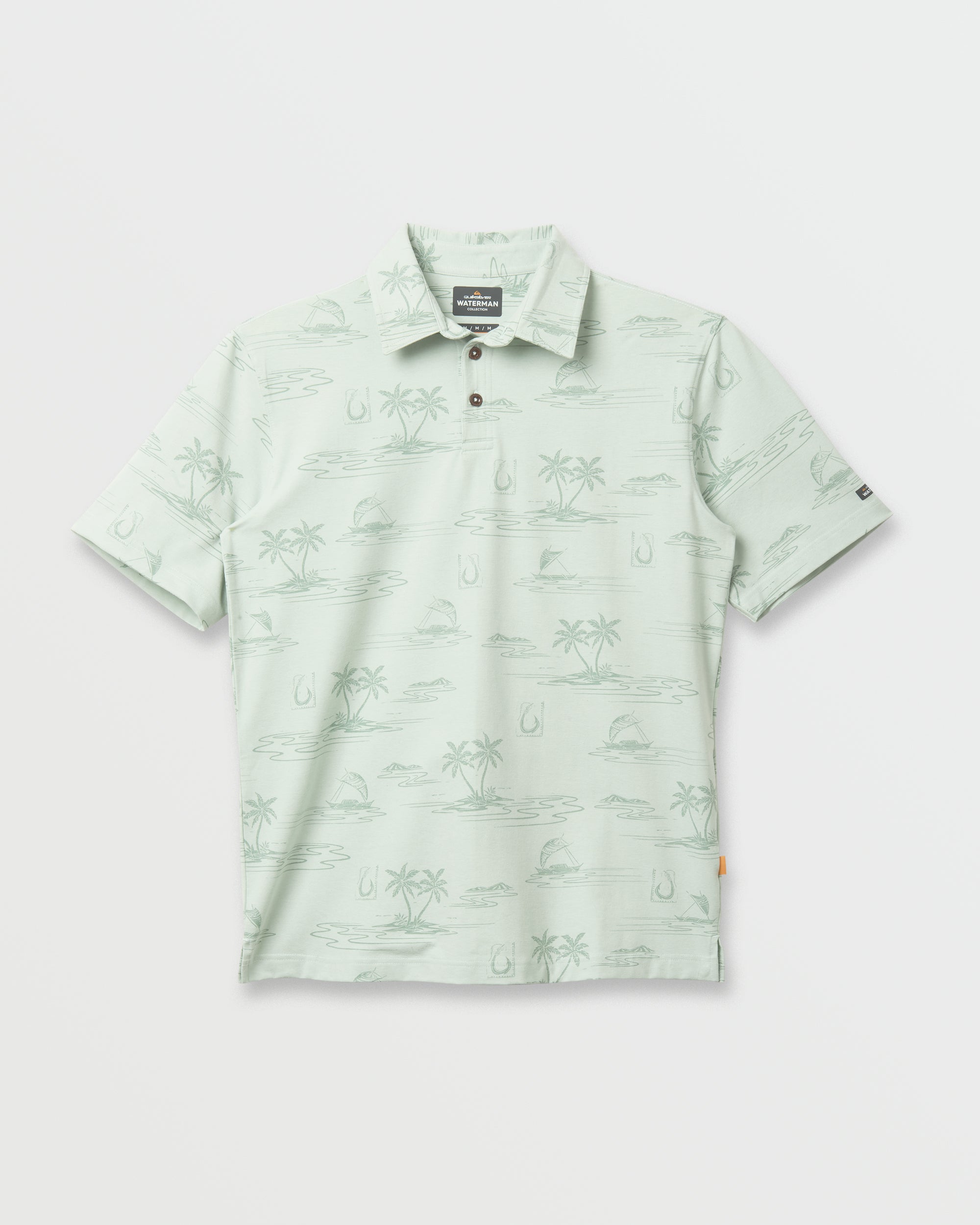 Waterman Island Daze Polo T-Shirt - Smoke Heahter