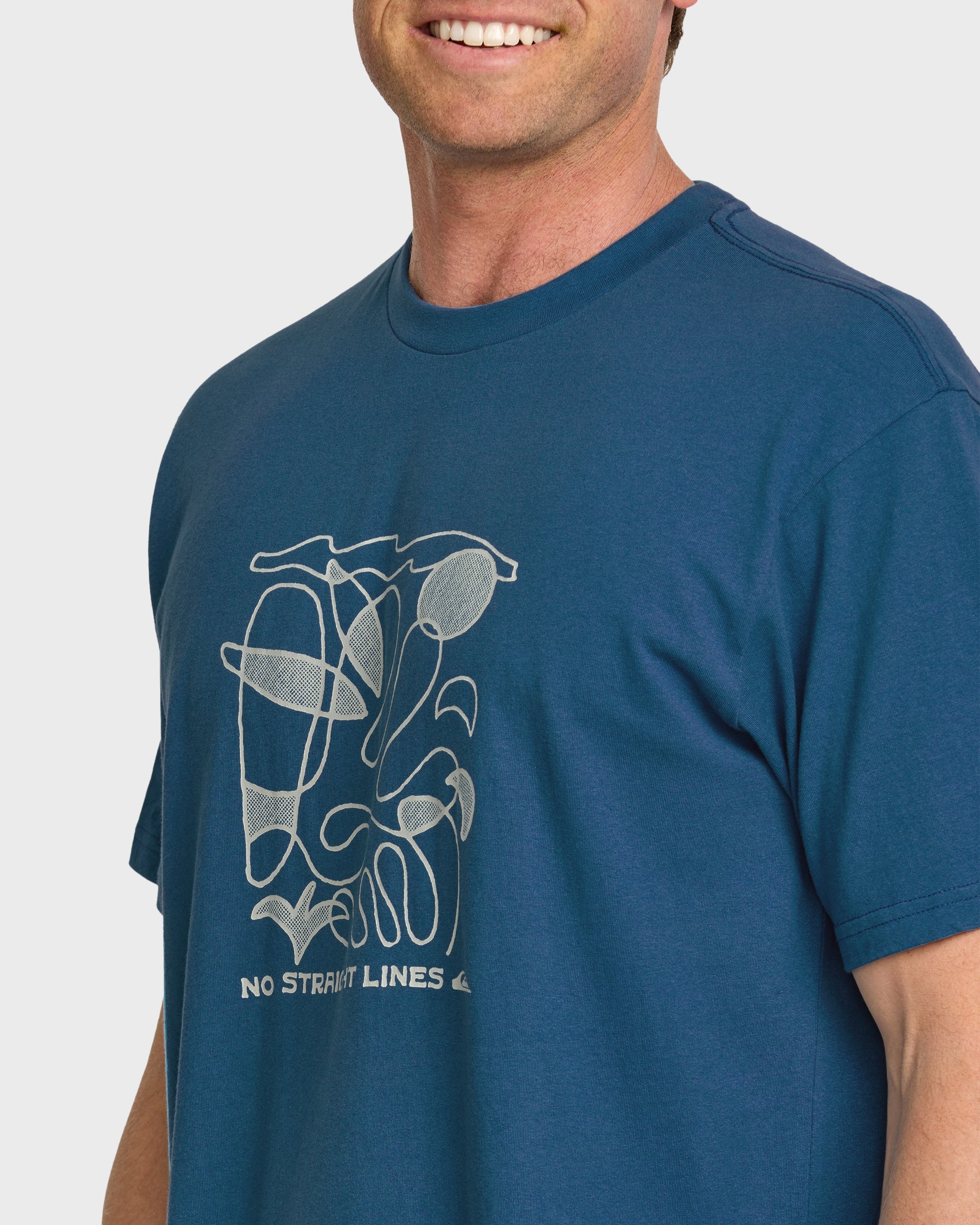 No Straight Lines Stw T-Shirt - Blue Steel