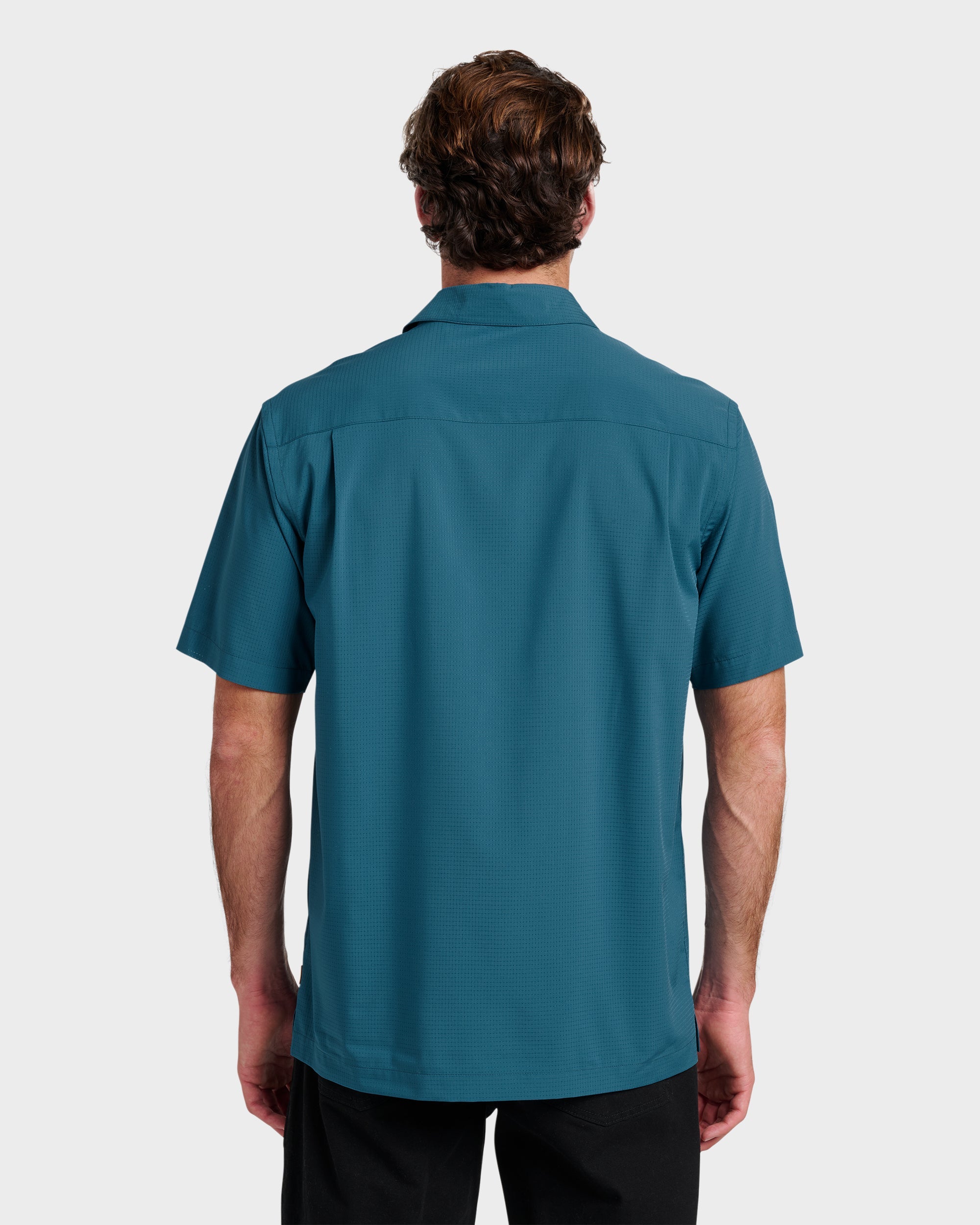 Chaser Short Sleeve Woven Shirt - Real Teal