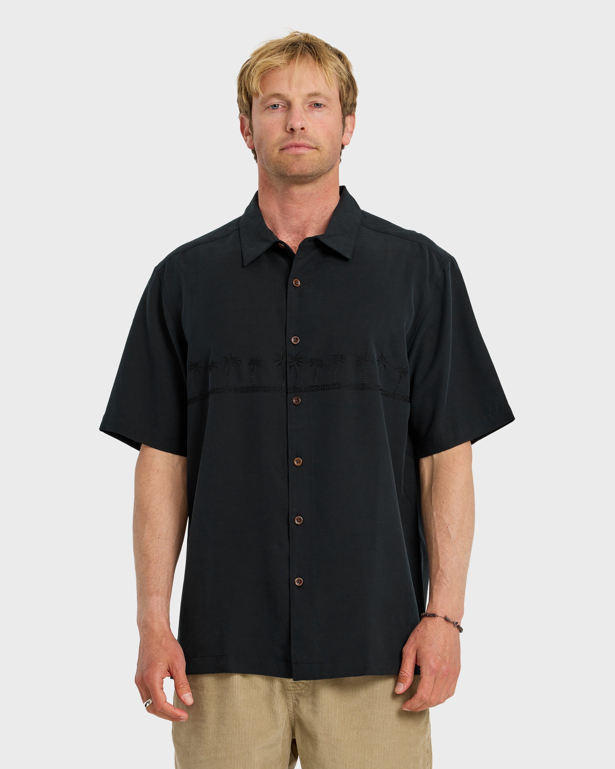 Waterman Tahiti Palms Premium Anti-Wrinkle Shirt - Black