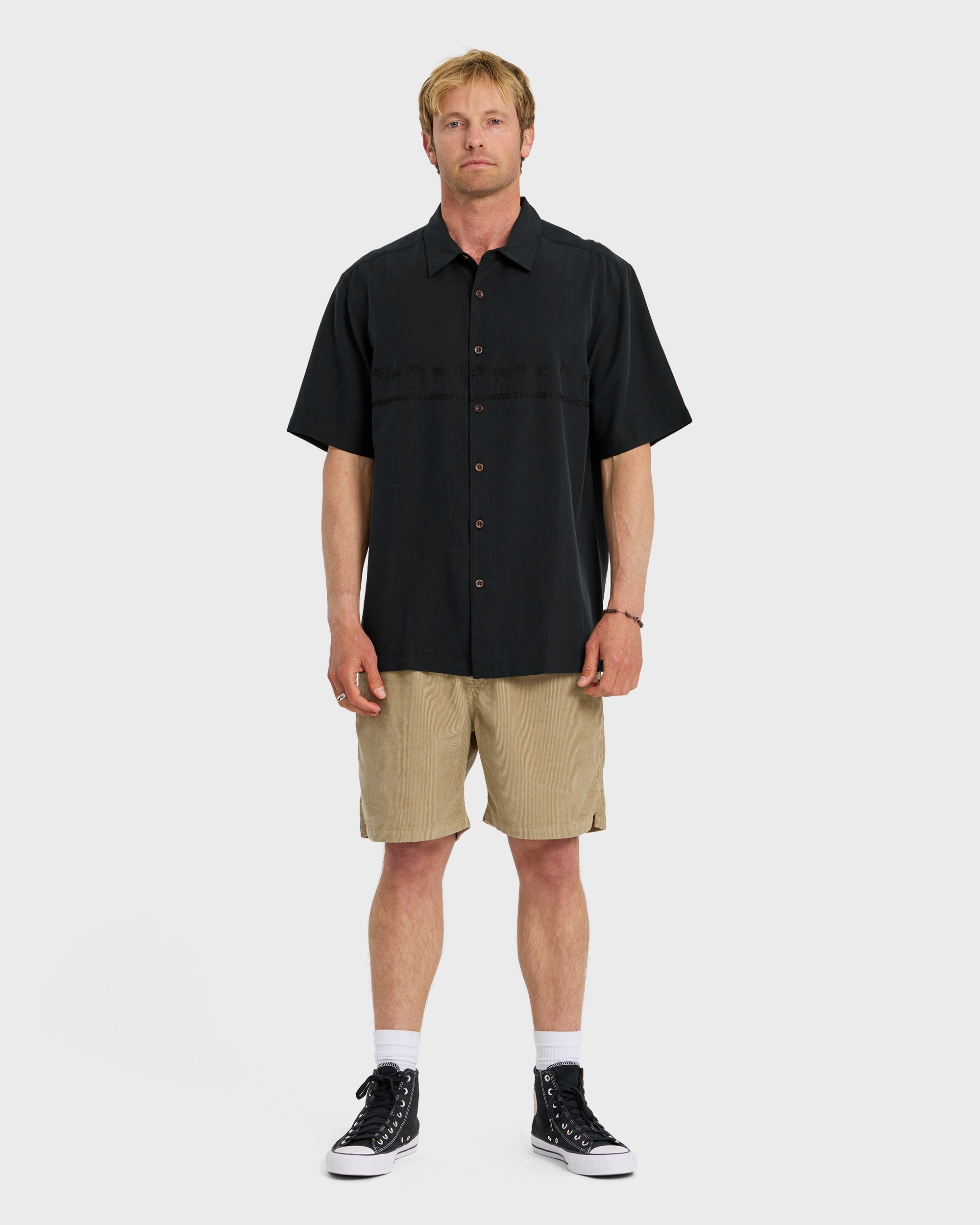 Waterman Tahiti Palms Premium Anti-Wrinkle Shirt - Black