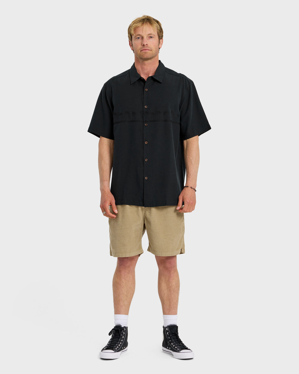Waterman Tahiti Palms Premium Anti-Wrinkle Shirt - Black