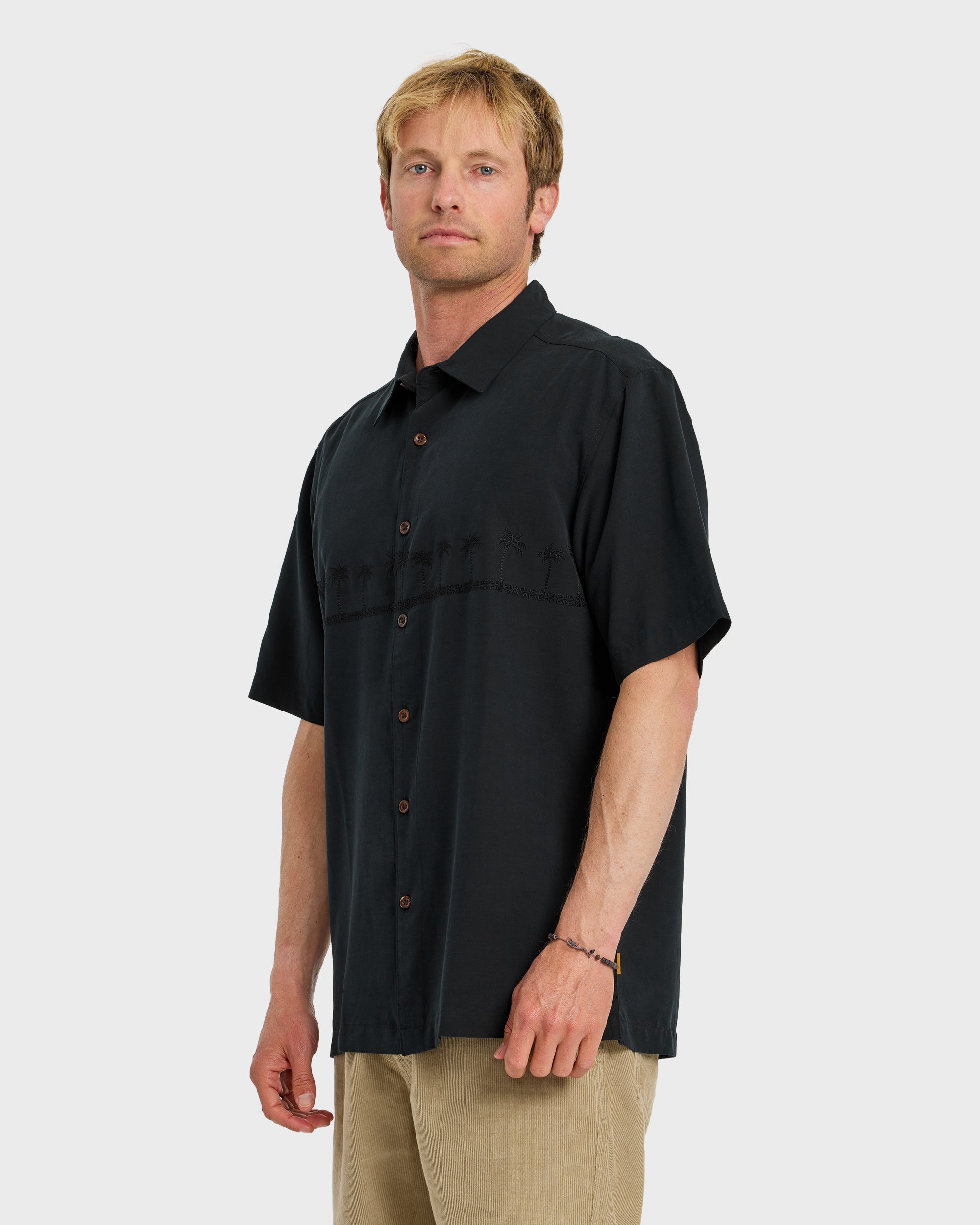 Waterman Tahiti Palms Premium Anti-Wrinkle Shirt - Black