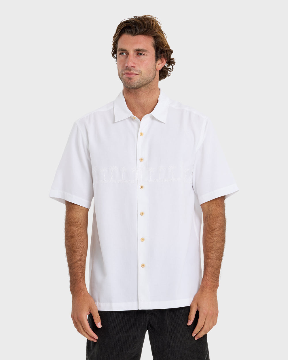 Waterman Tahiti Palms Premium Anti-Wrinkle Shirt - White