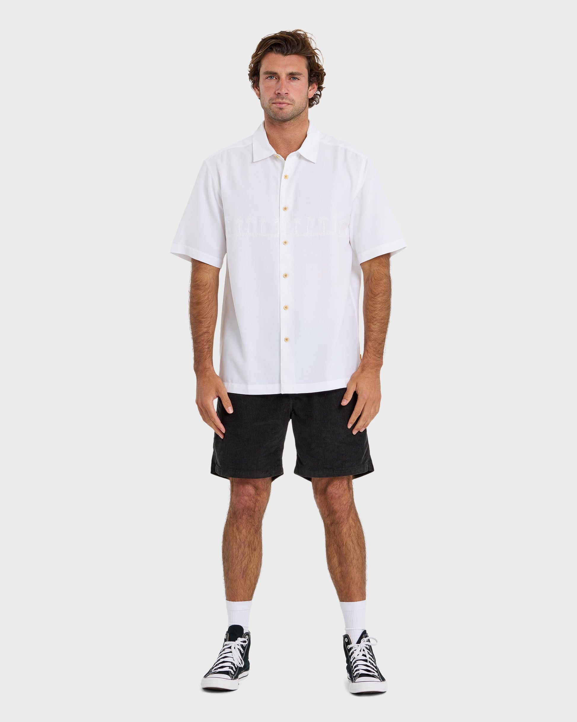 Waterman Tahiti Palms Premium Anti-Wrinkle Shirt - White