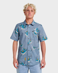 Costal Flora Classic Short Sleeve Shirt - Coronet Blue