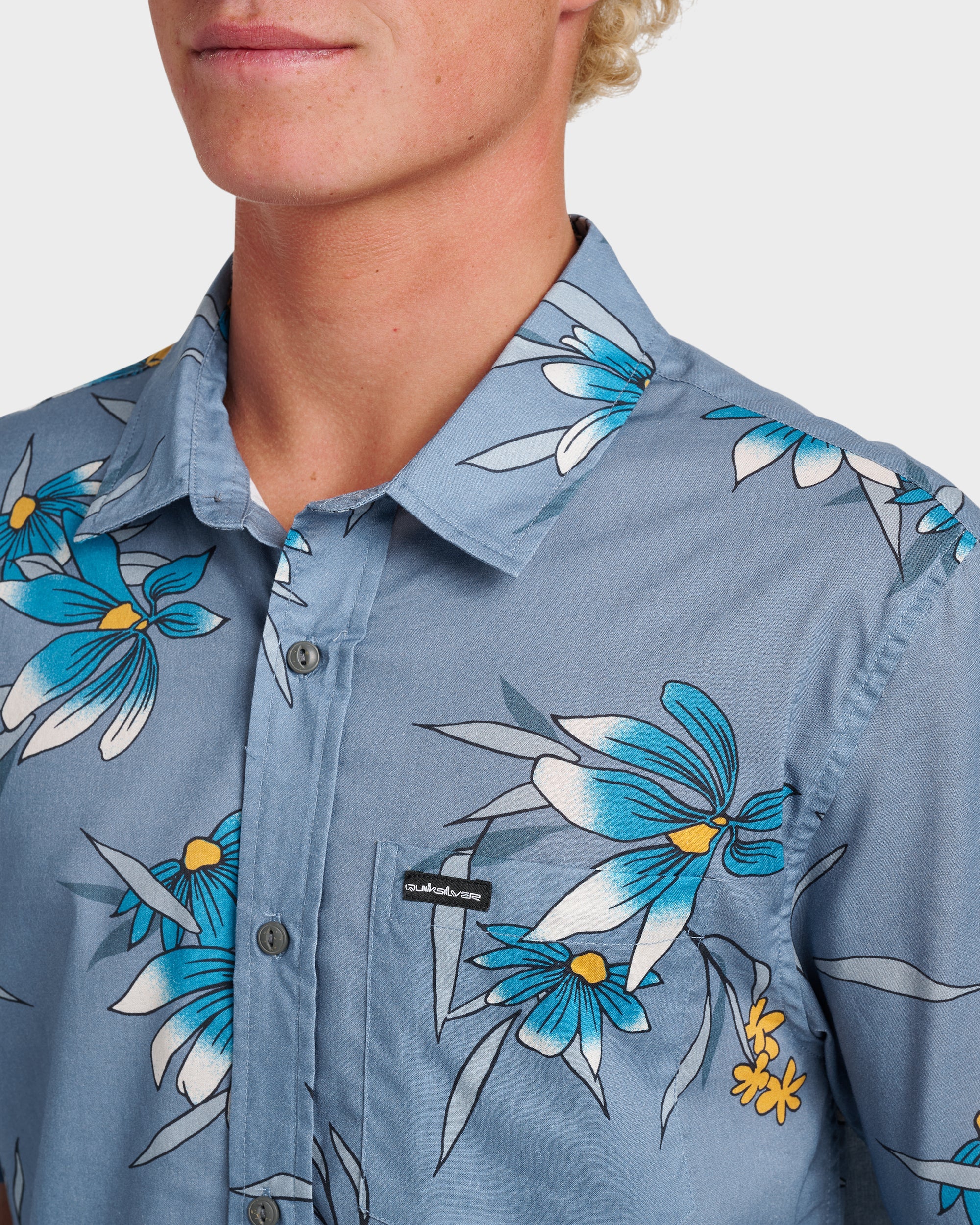 Costal Flora Classic Short Sleeve Shirt - Coronet Blue