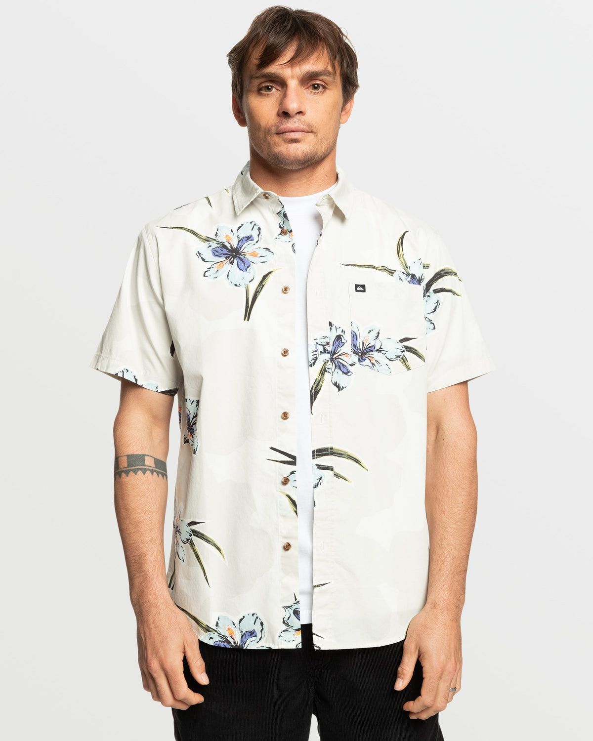 Apero Organic Classics Short Sleeve Shirt - Silver Birch Print