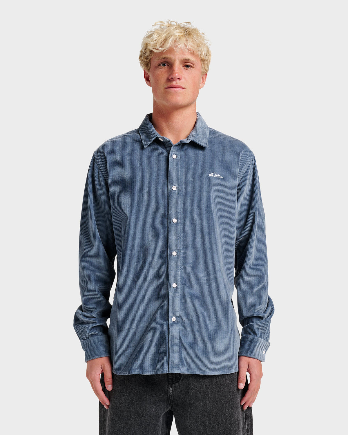 Cord Long Sleeve Shirt - China Blue