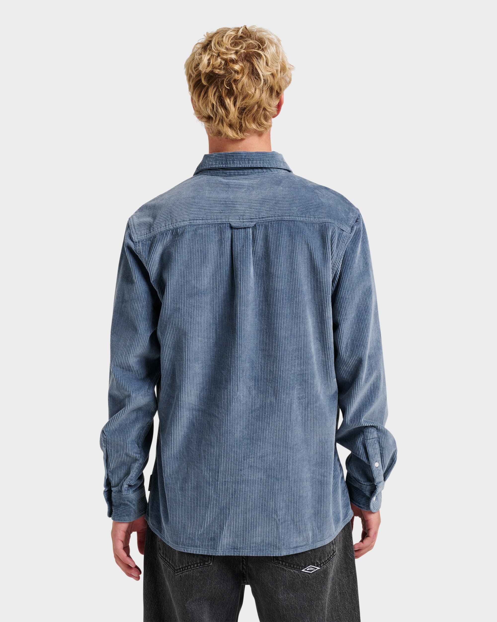 Cord Long Sleeve Shirt - China Blue