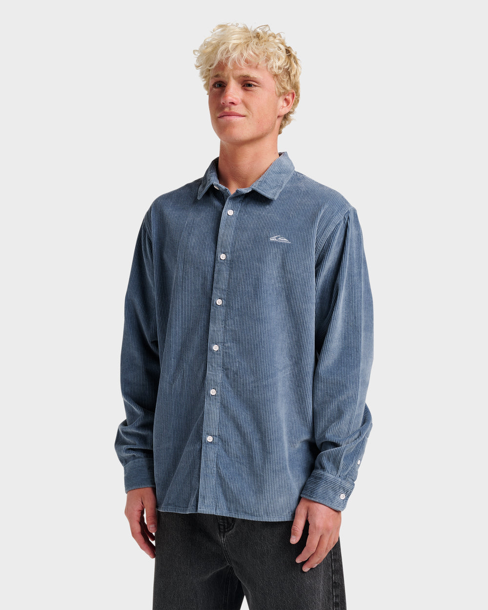 Cord Long Sleeve Shirt - China Blue