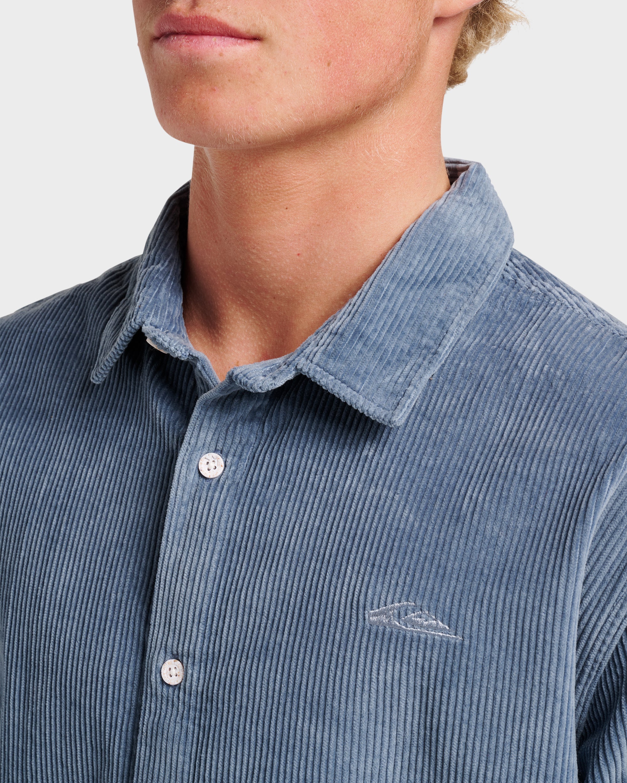 Cord Long Sleeve Shirt - China Blue